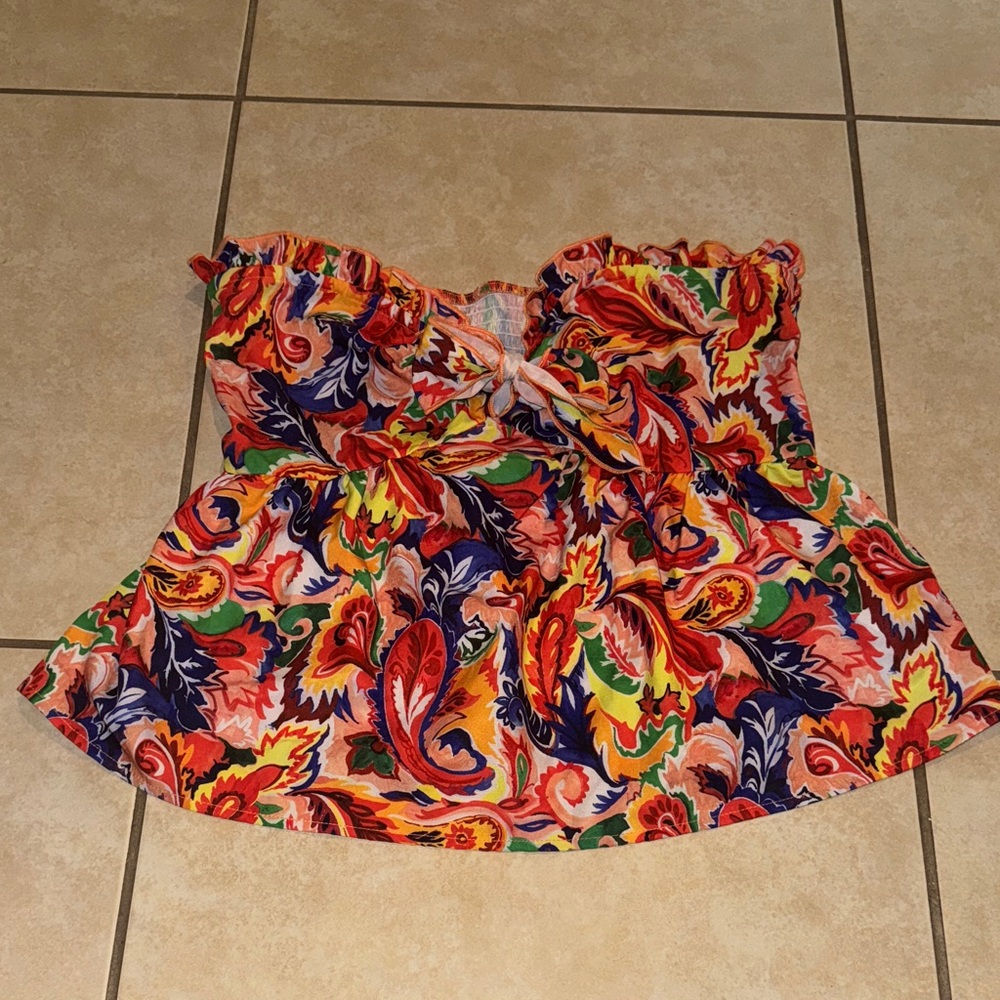 Vibrant Multicolor Paisley Women's Tube Top